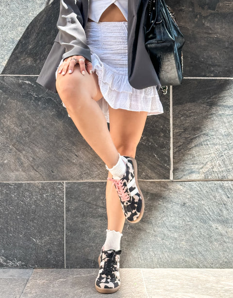 Sporty Valentina Cow Print Sneakers