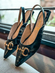 Gia Slingback Coco Black Flats