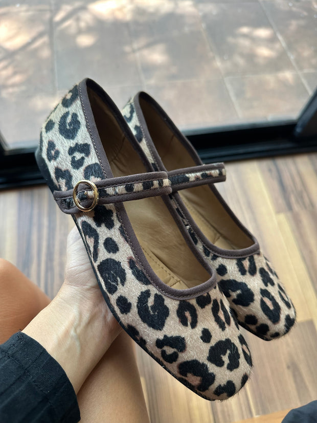 Mary Jane Leopard Balerinas