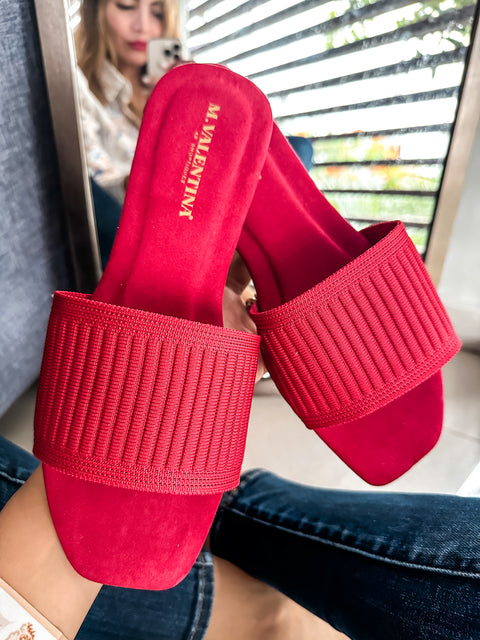 Aloha Fabric Red Sandals