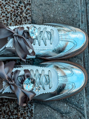 Zebra Charming Silver Sneakers