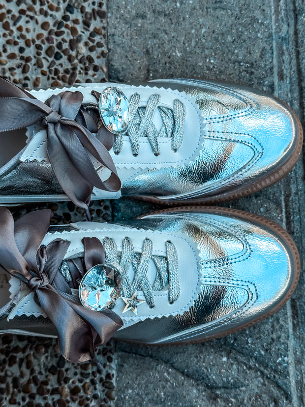 Zebra Charming Silver Sneakers