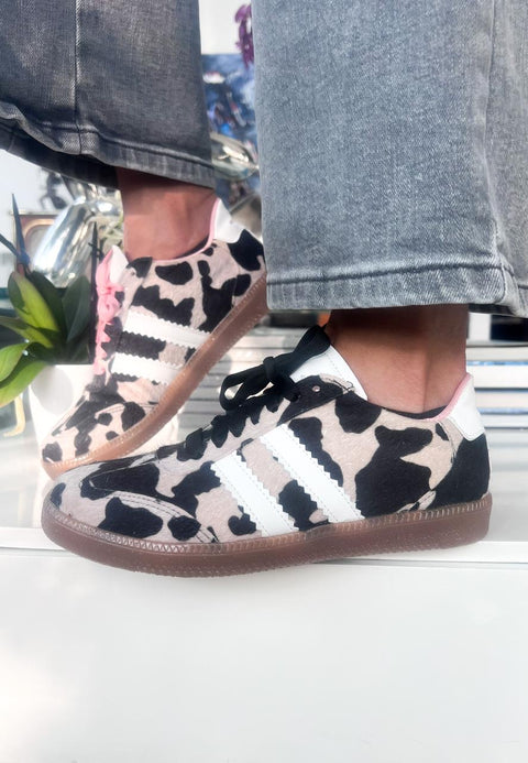 Sporty Valentina Cow Print Sneakers