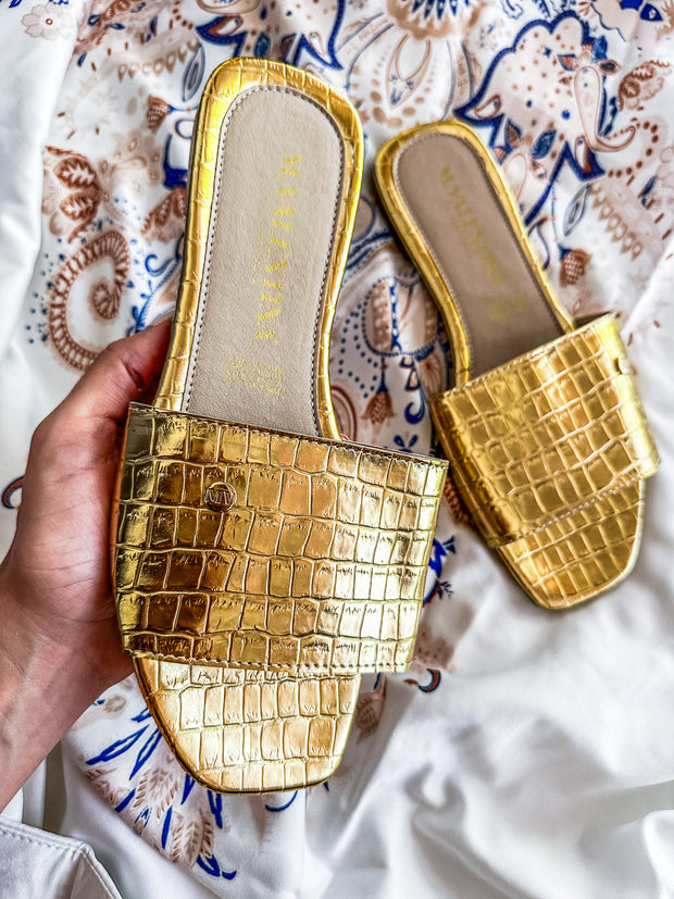 Palm Coco Metal Gold Sandals