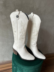 Antigua Boots Bordado flores Ivory