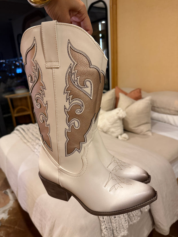 Flame Gold Rose Boots