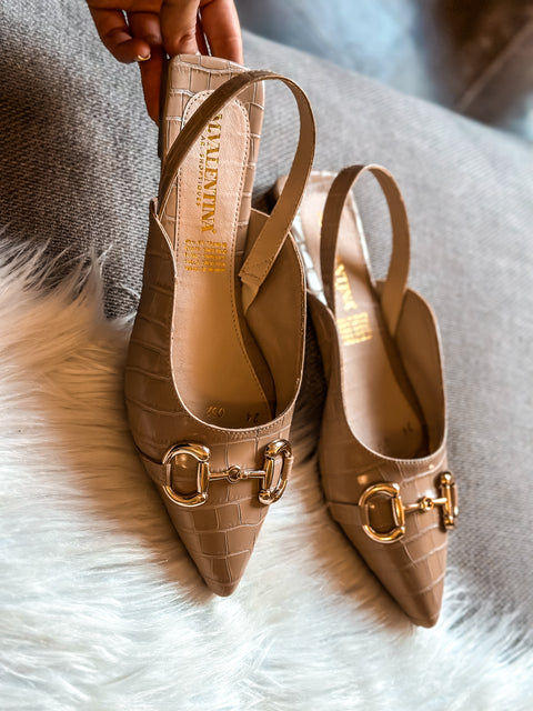 Gia Slingback Coco Nude Flats