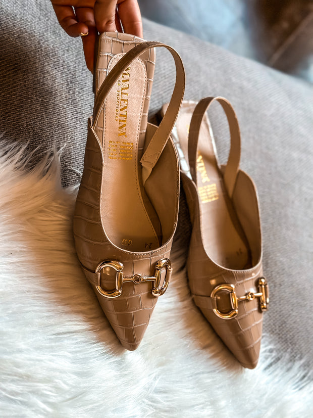 Gia Slingback Coco Nude Flats