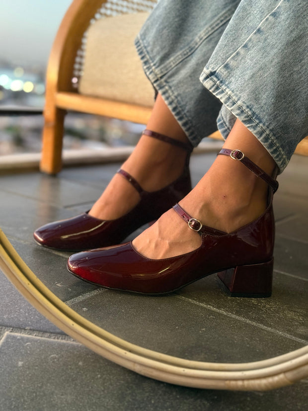 Helena Burgundy Tacón Mini
