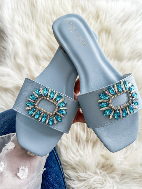 Palm Diamond Soft Colors Blue Sandals