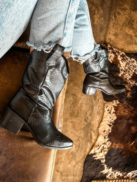 Texas Turtle Black Boots