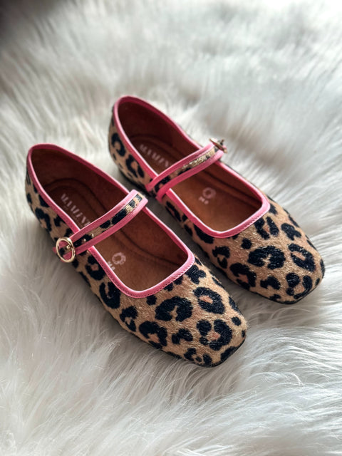 Mary Jane Leopard Pink Balerinas