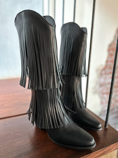 Fringe Black Boots