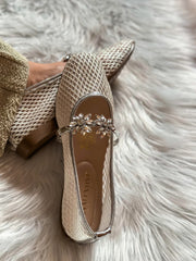 Roby Flower Silver Flats