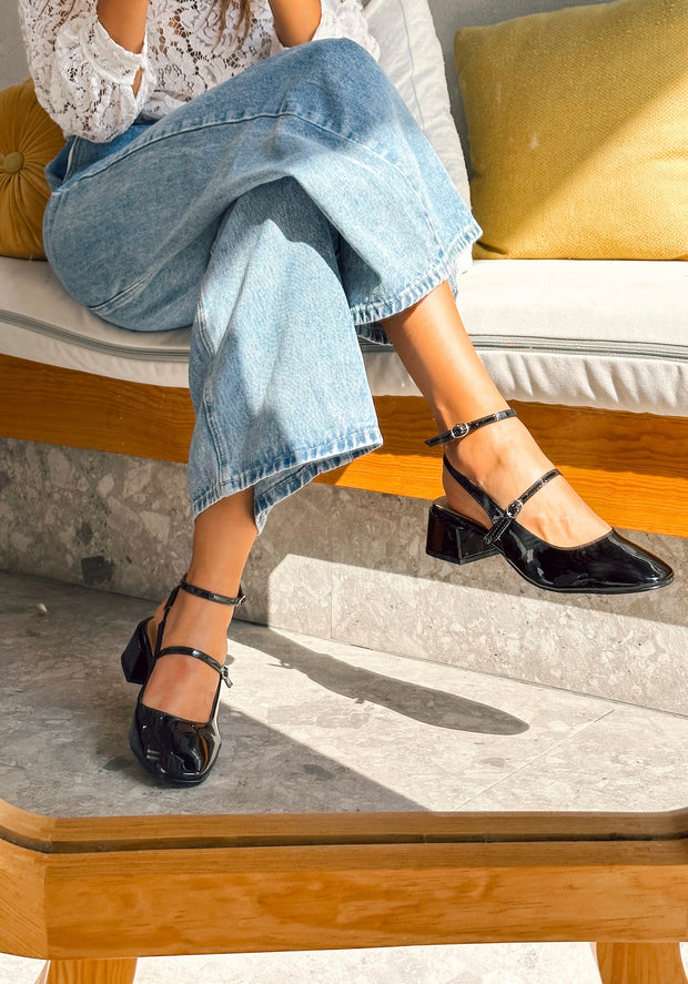 Mia Heels Mary Jane Tacón mini Negro