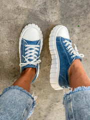 Speak Tip Denim Blue Sneakers