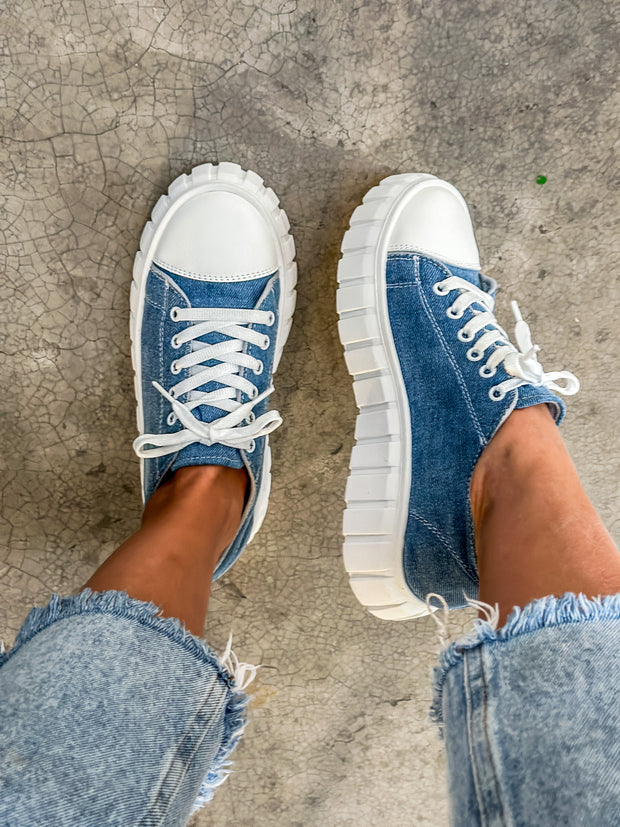 Speak Tip Denim Blue Sneakers