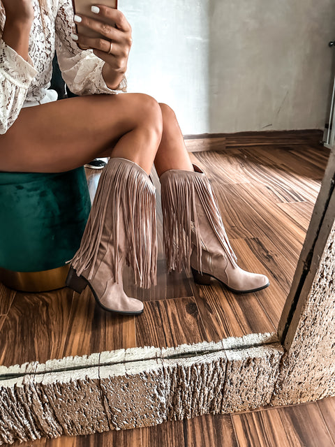 Texas Fringe Nude Boots