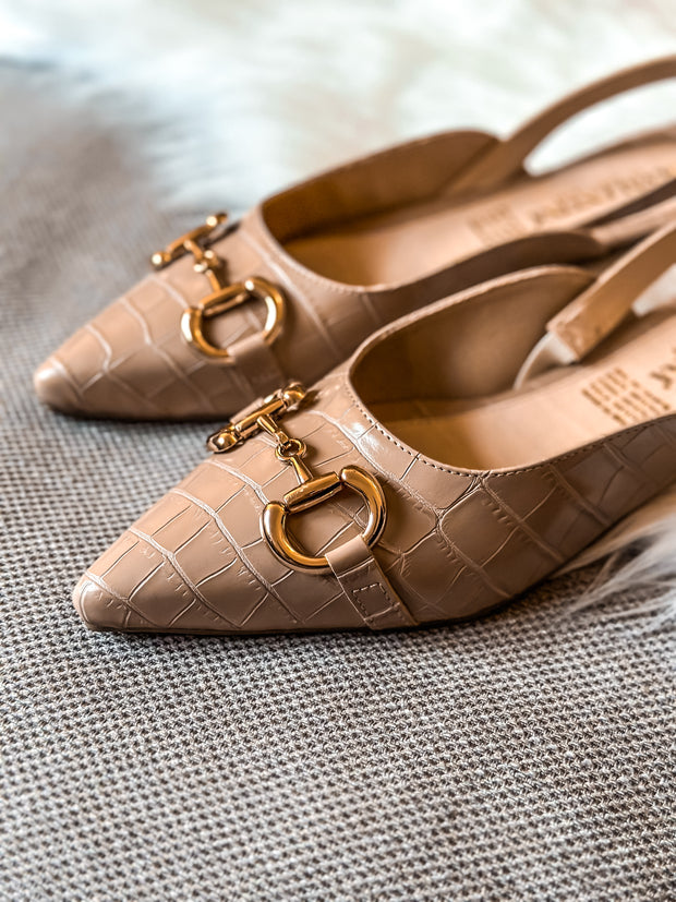 Gia Slingback Coco Nude Flats