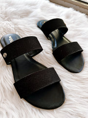 Lagos Shiny All Black Sandals