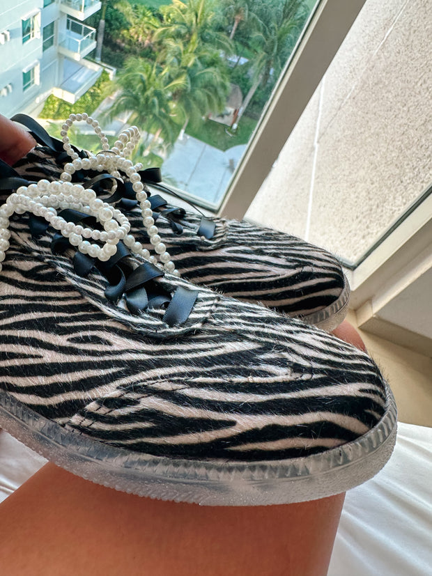 Zebra Print Charms Sneakers