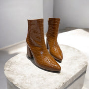 Croco Caramel Boots
