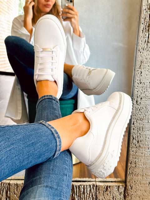 San Francisco Shiny White Sneakers