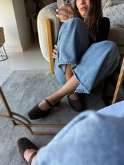 Mary Jane Suede Ferrero Balerinas