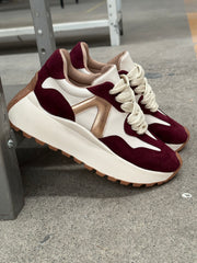 Valkiria Burgundy & Latte Sneakers