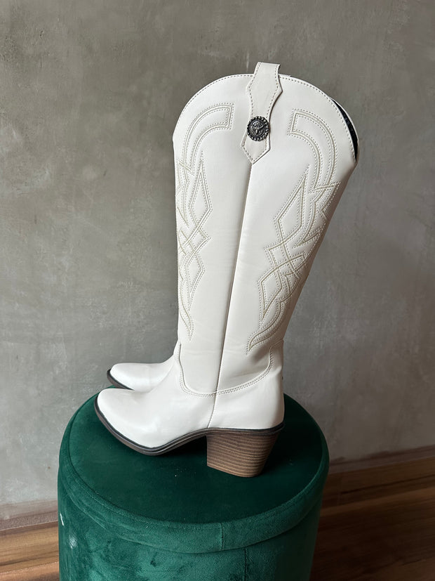 Antigua Boots Bordado flores Ivory