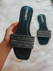 Aloha Black Wicker Sandals