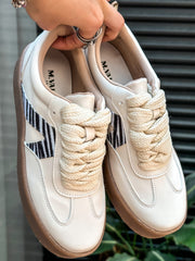 Bianchi White Zebra Sneakers