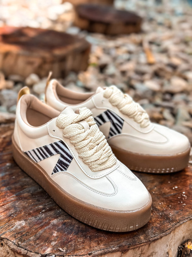 Bianchi White Zebra Sneakers
