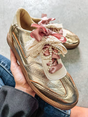 Zebra Charming Gold Sneakers