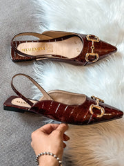 Gia Slingback Coco Wine Flats