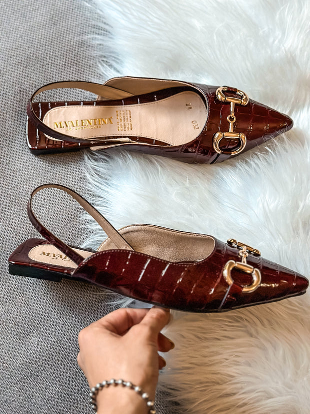 Gia Slingback Coco Wine Flats