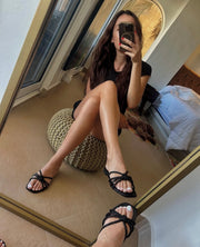 Fany Shiny Black Sandals