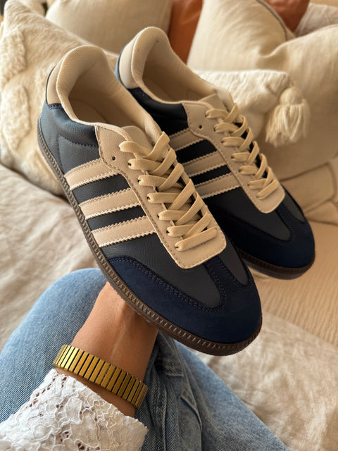 Sporty Blue White Stripe Sneakers