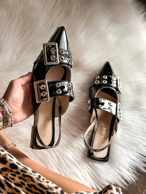 Rocket Iron Black Flats