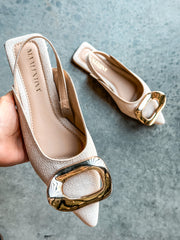 Lisboa Linen Slingback Flats