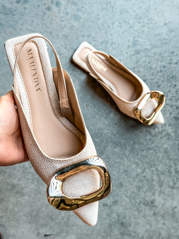 Lisboa Linen Slingback Flats