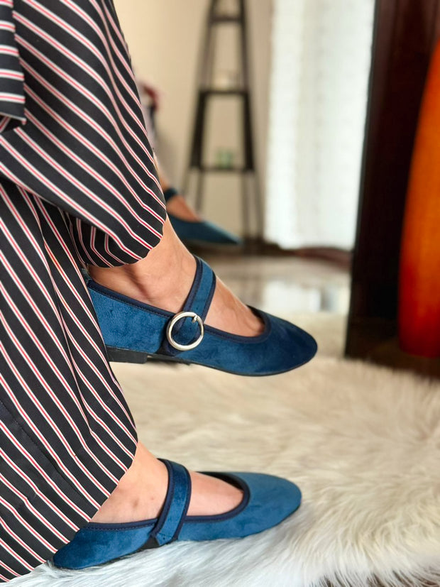 Baltimore Strap Blue  Flats