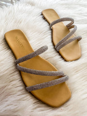 Dakar Shiny Cross Nude Sandals