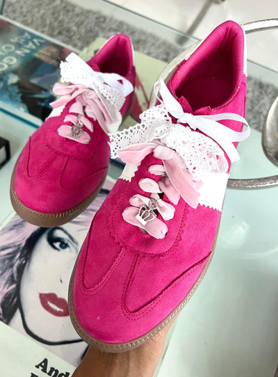 Zebra Pink Charms Sneakers
