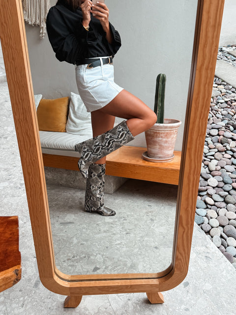 Mica Long Boots Snake