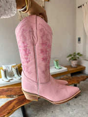 Texas Boots de Piel Rosa bordado en Flores