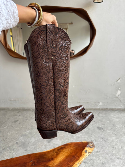 Ranch Boots Café Cincelado