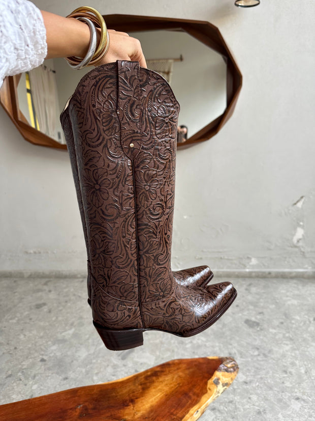 Ranch Boots Café Cincelado