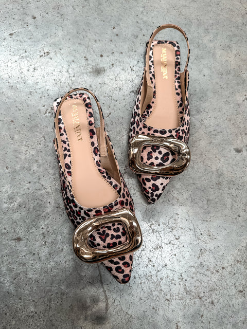 Lisboa Leopard Slingback Flats