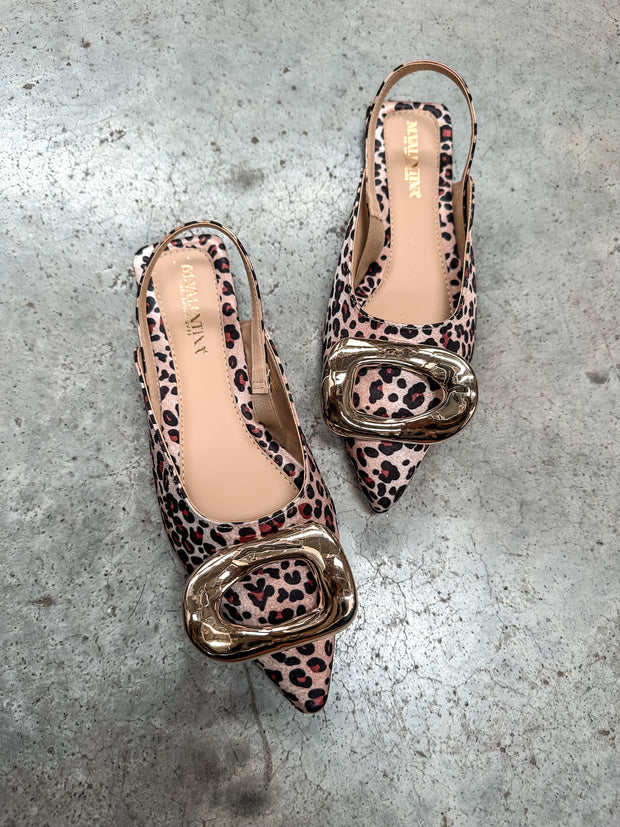 Lisboa Leopard Slingback Flats
